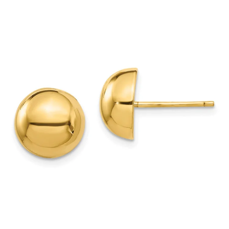 Statement Earrings for Special Occasions-14k Polished 10mm Half Ball Post Earrings