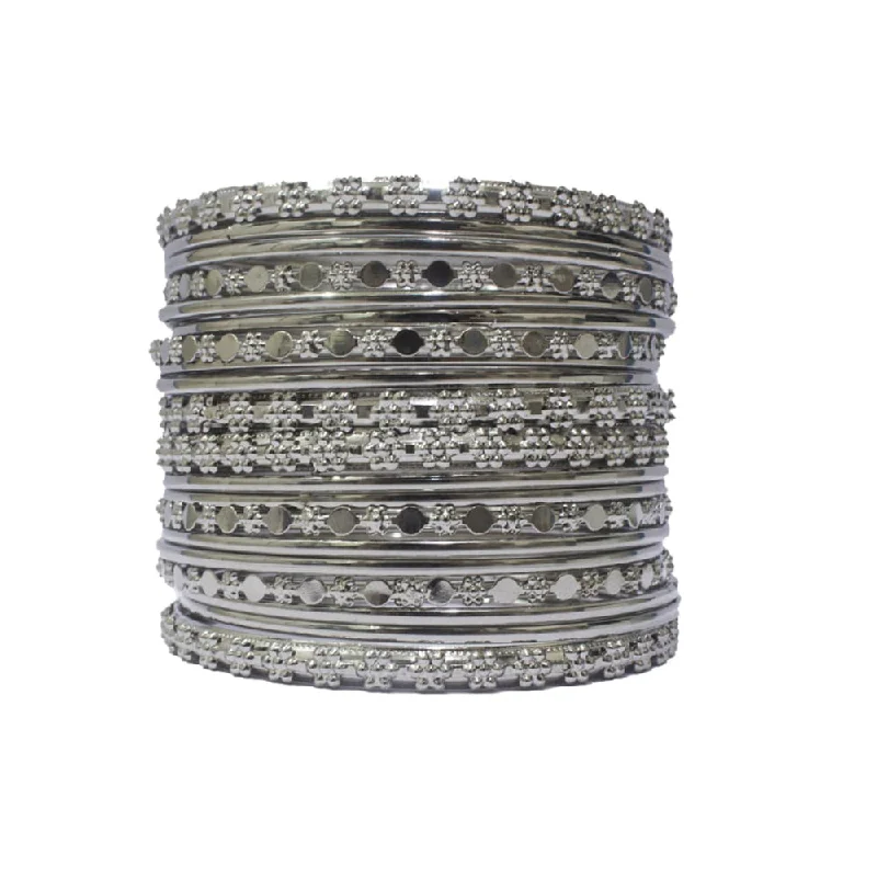 Stackable Rose Gold Bangles-Shree Asha Bangles Silver Plated 20  Piece Per Bangles Set