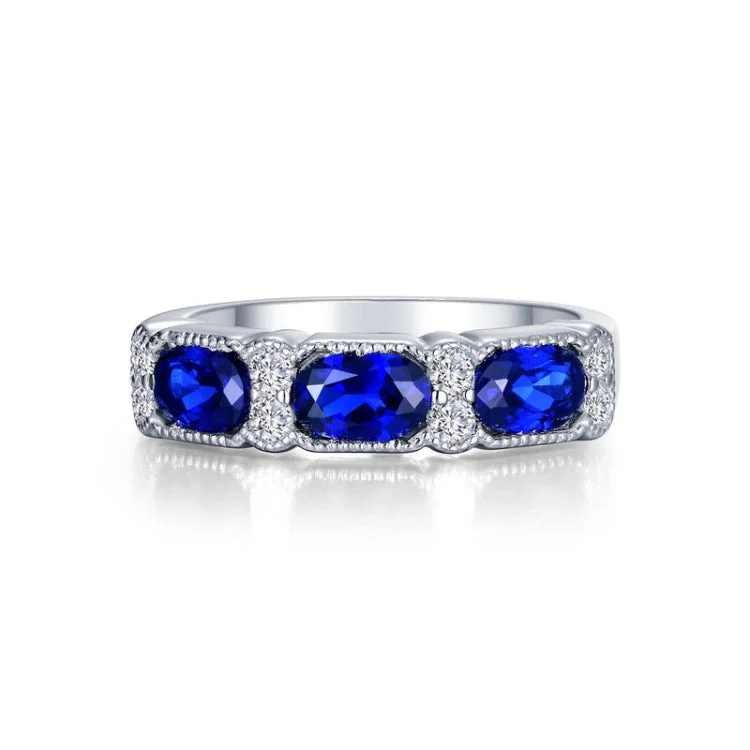 Customizable Promise Ring-Fancy Lab-Grown Sapphire Ring