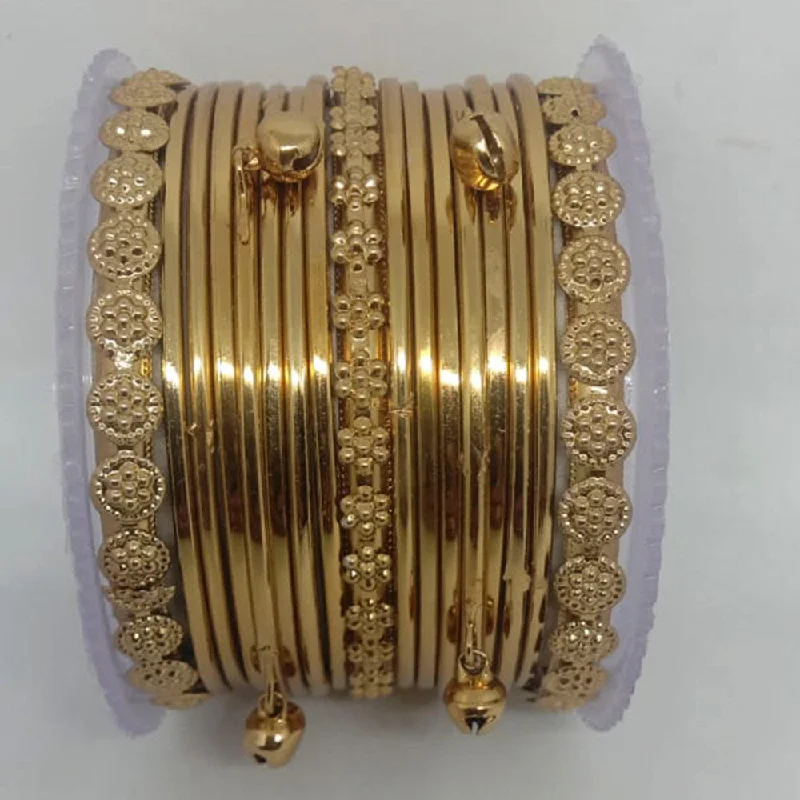 Boho Bangles for Relaxed Look-Shree Asha Bangles Gold Plated Bangles Set - P.CH.107