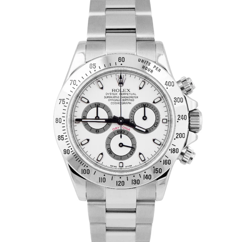 Sports Watches for Men with Heart Rate Monitor-Rolex Daytona Cosmograph White REHAUT Stainless Steel 40mm Oyster Watch 116520