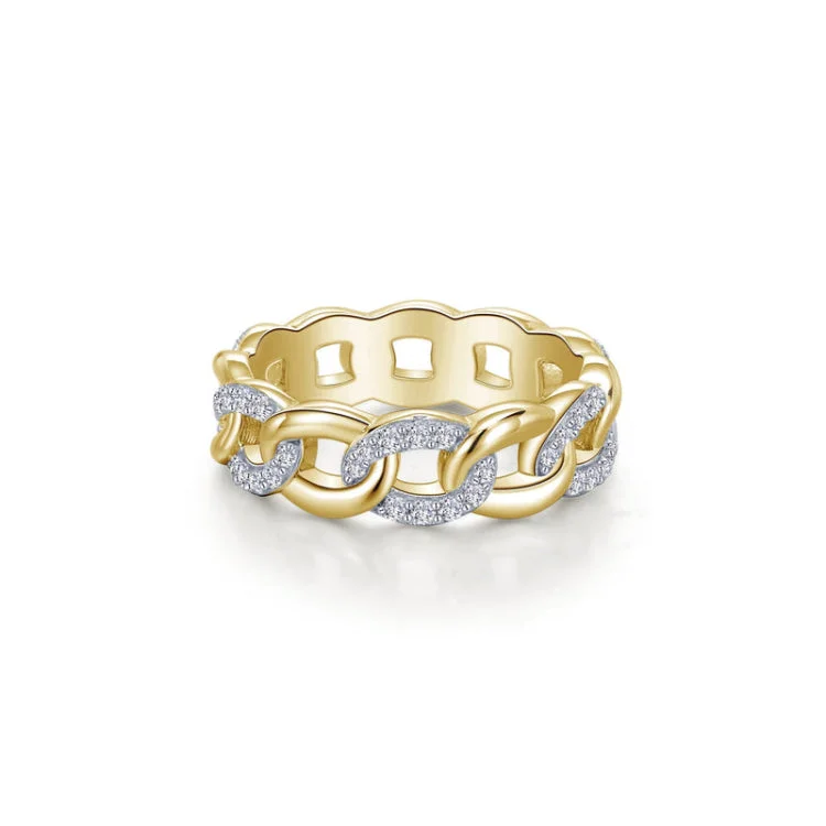 Simple Engagement Ring for Minimalist Style-Interlocking Circles Eternity Band