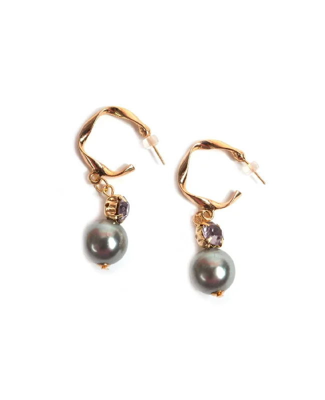 Unique Gem Earrings for Fashion-Enchanted Pearl Hoop Earrings