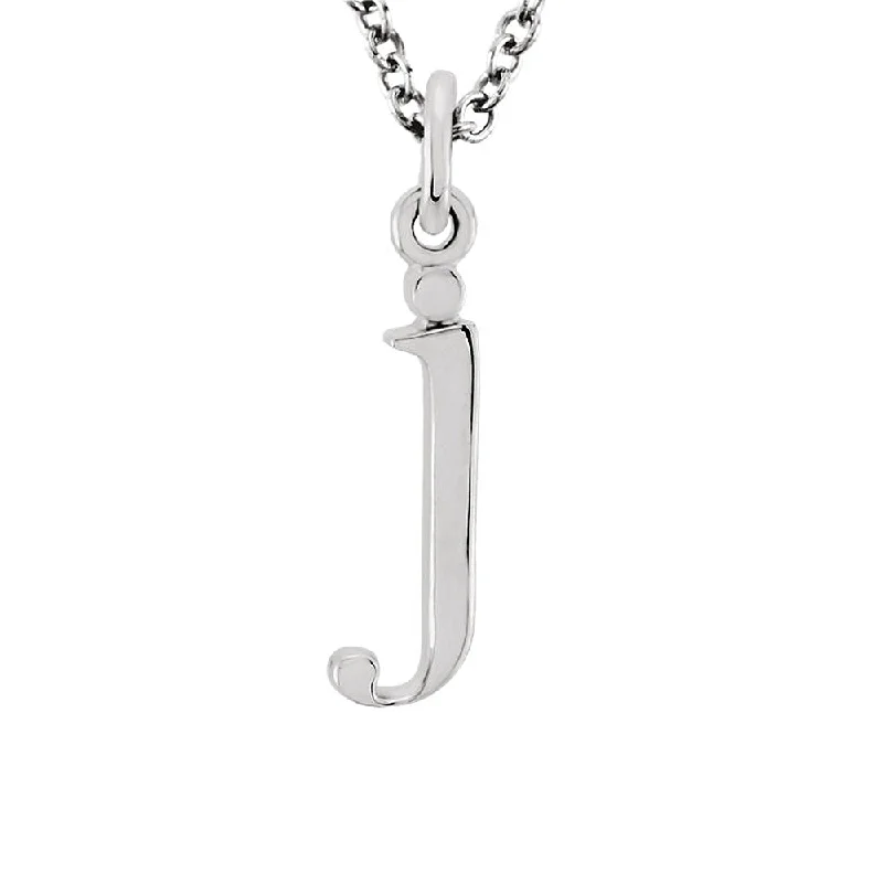 Elegant Chain Necklace for Weddings-The Abbey Lower Case Initial 'j' Necklace in 14k White Gold, 16 Inch