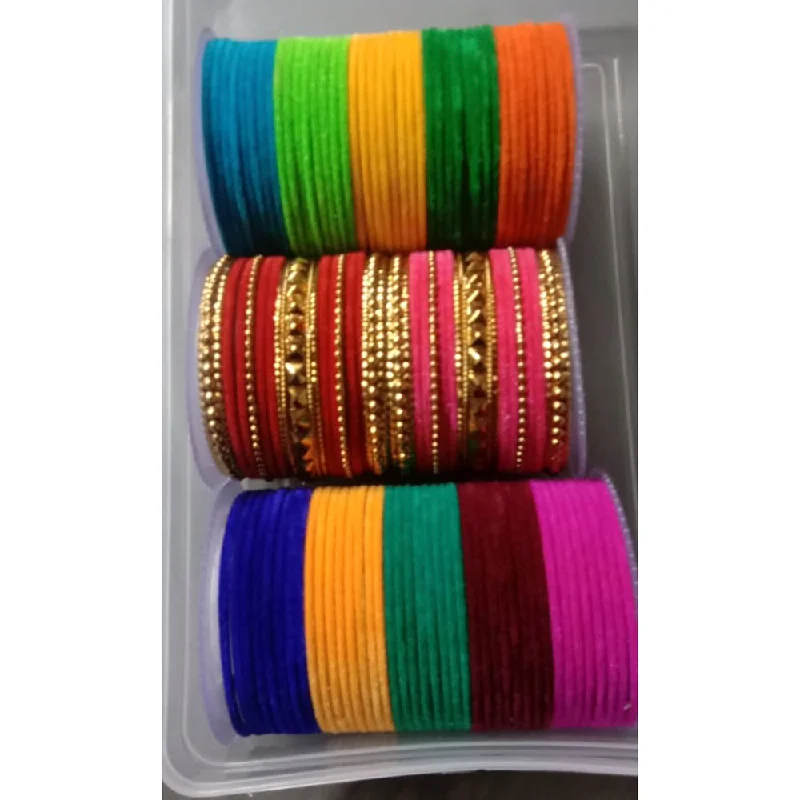 Beaded Bangles for Boho Style-Shree Asha Bnagles Multi Color Bangles Set Combo