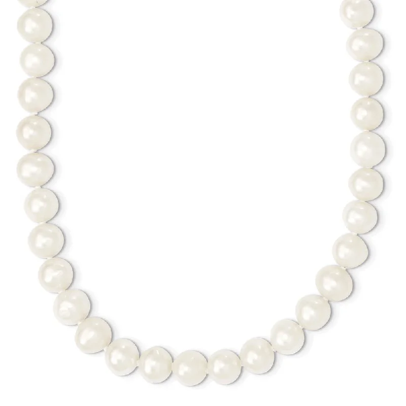 Elegant Chain Necklace for Casual Style-9-10mm, White FW Cultured Pearl Endless Strand Necklace, 80 Inch