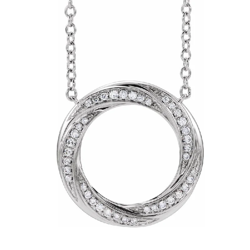 Luxury Diamond Necklace for Brides-14K Yellow or White Gold 1/5 CTW Diamond Circle Necklace, 16-18 Inch