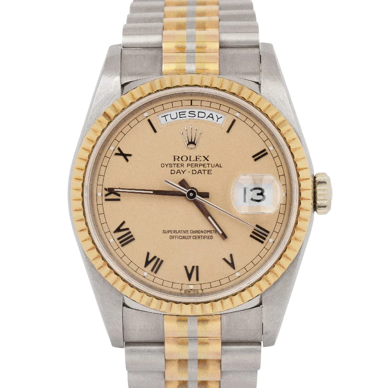 Vintage-Inspired Watches for Men-UNPOLISHED Rolex Day-Date Tridor Double Quick 36mm 18K Gold Watch 18239 BIC