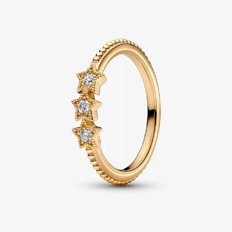 Customizable Gold Ring for Men-PANDORA : Celestial Stars Ring