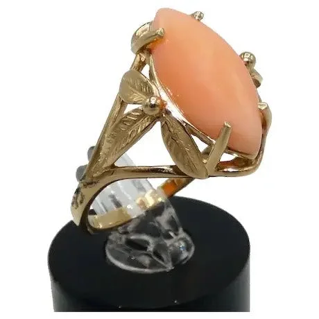 Customizable Gemstone Ring for Women-14K Gold Coral Ring