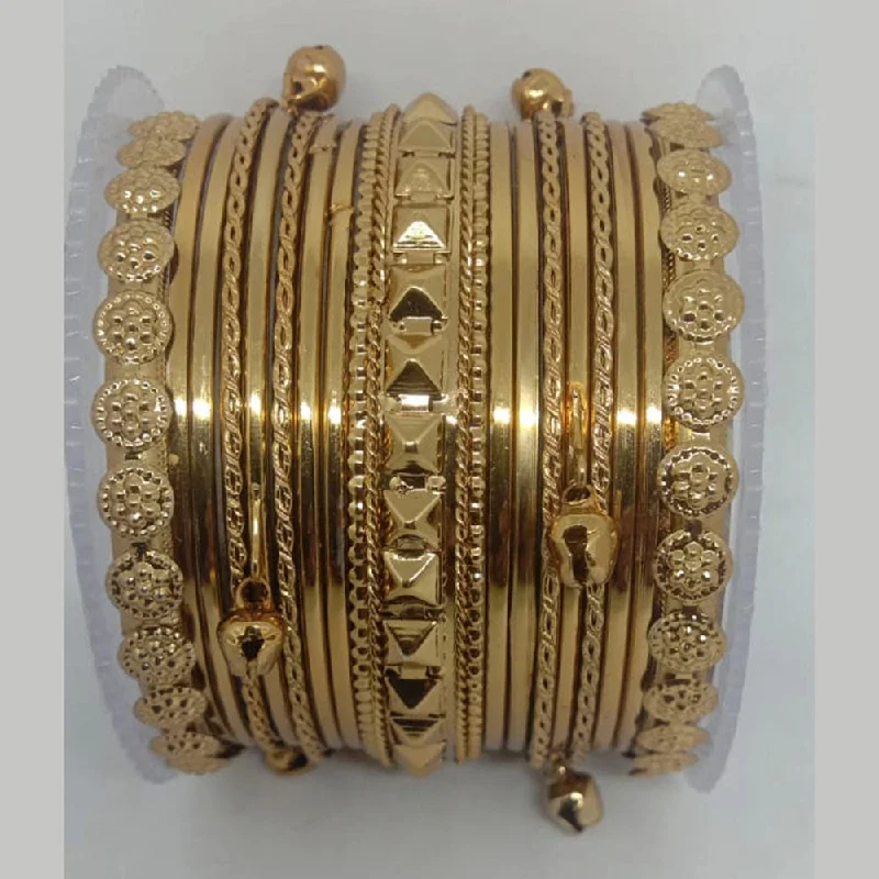 Classic Gold Bangle Set for Weddings-Shree Asha Bangles Gold Plated Bangles Set - P.CH.103