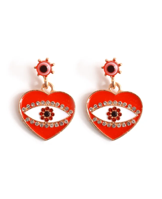 Large Statement Earrings-Lucky Heart Earrings