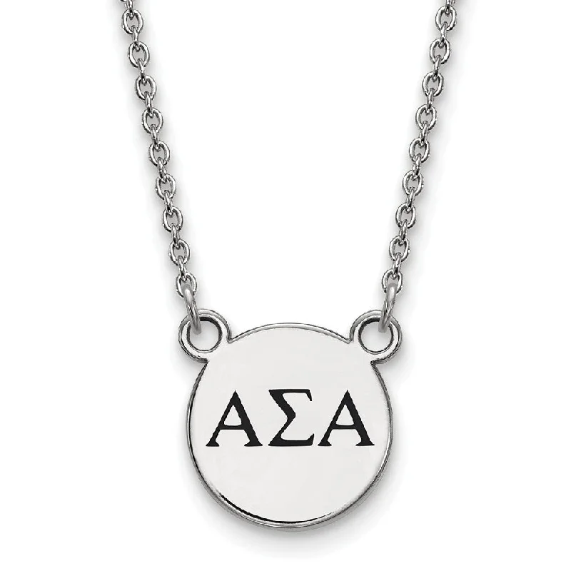 Fine Gold Necklace for Luxury Look-Sterling Silver Alpha Sigma Alpha Small Enamel Greek Letters Necklace