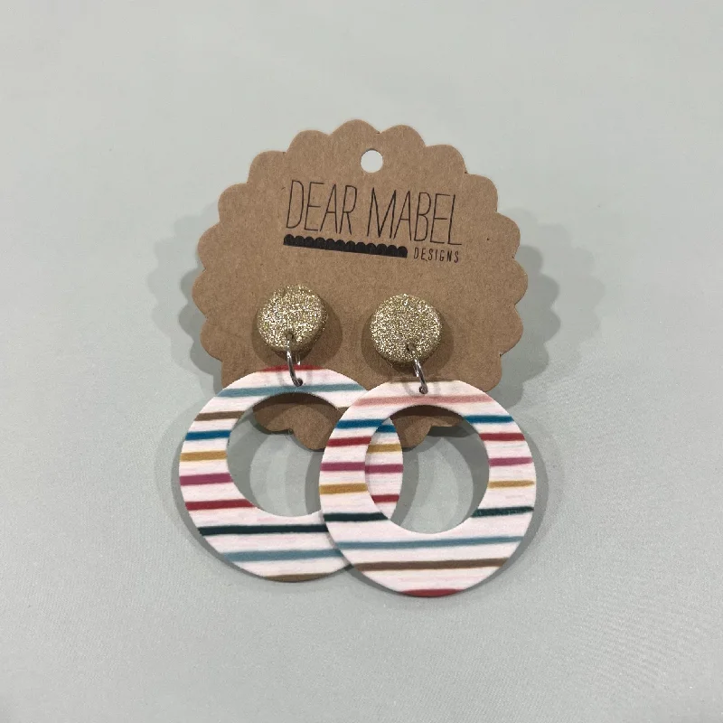 Elegant Hoop Earrings-Dear Mabel Handmade - Rainbow Stripe Earrings*