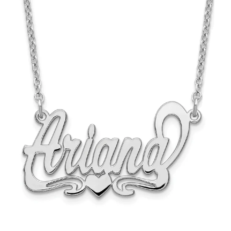 Elegant Chain Necklace for Weddings-Personalized Polished Open Script Name Necklace