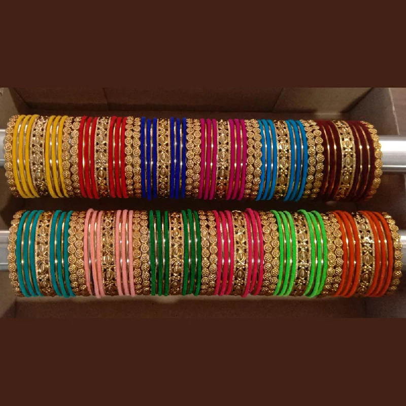 Colorful Enamel Bangles for Summer-Shree Asha Bangles Pack Of 12 Multi Color bangles Set