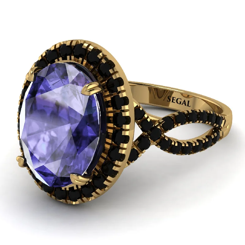 Luxury Wedding Ring for Anniversary-Glamorous Oval Tanzanite Ring - Jordyn No. 207