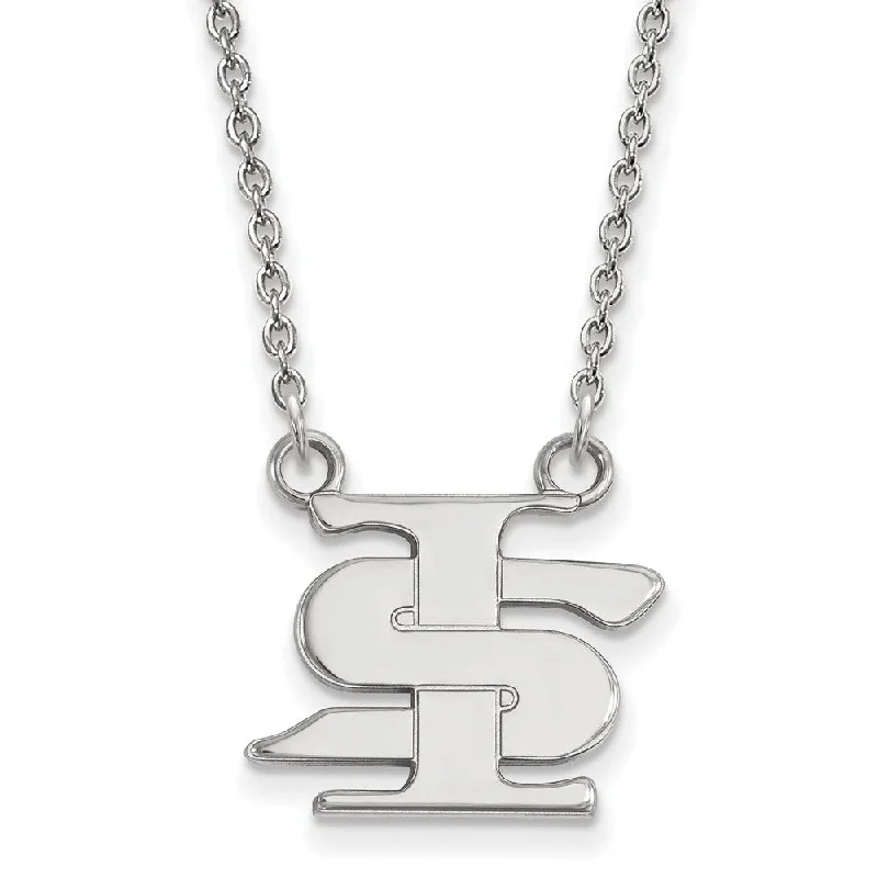 Gold Necklace with Charm for Fashion-Sterling Silver Indiana State Small 'IS' Necklace