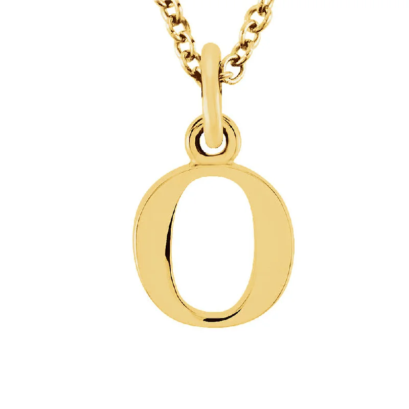 Personalized Family Necklace-The Abbey Lower Case Initial 'o' Necklace in 14k Yellow Gold, 16 Inch