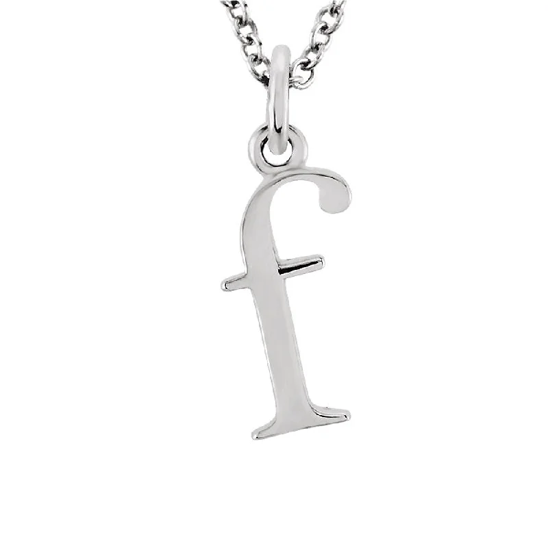 Dazzling Necklace for Special Events-The Abbey Lower Case Initial 'f' Necklace in 14k White Gold, 16 Inch