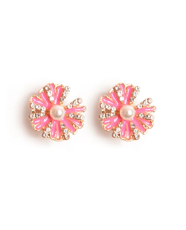 Large Crystal Earrings for Glamorous Look-Enjoy Flower Earring