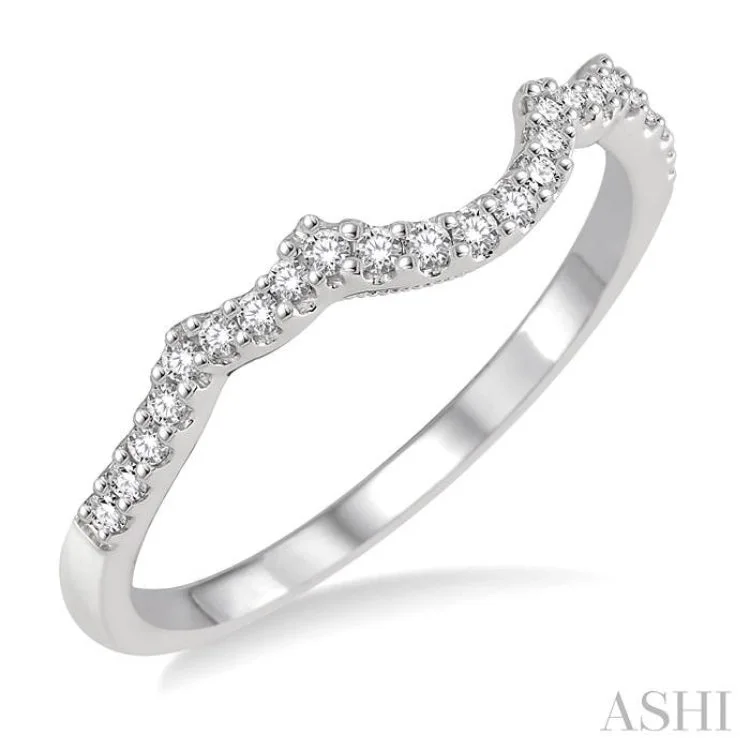 Stackable Rings for Women-1/5 Ctw Round Cut Diamond Wedding Band in 14K White Gold