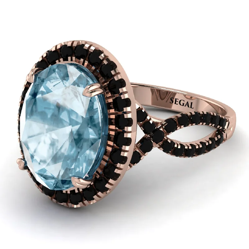 Birthstone Ring for Gifts-Glamorous Oval Aquamarine Ring - Jordyn No. 408