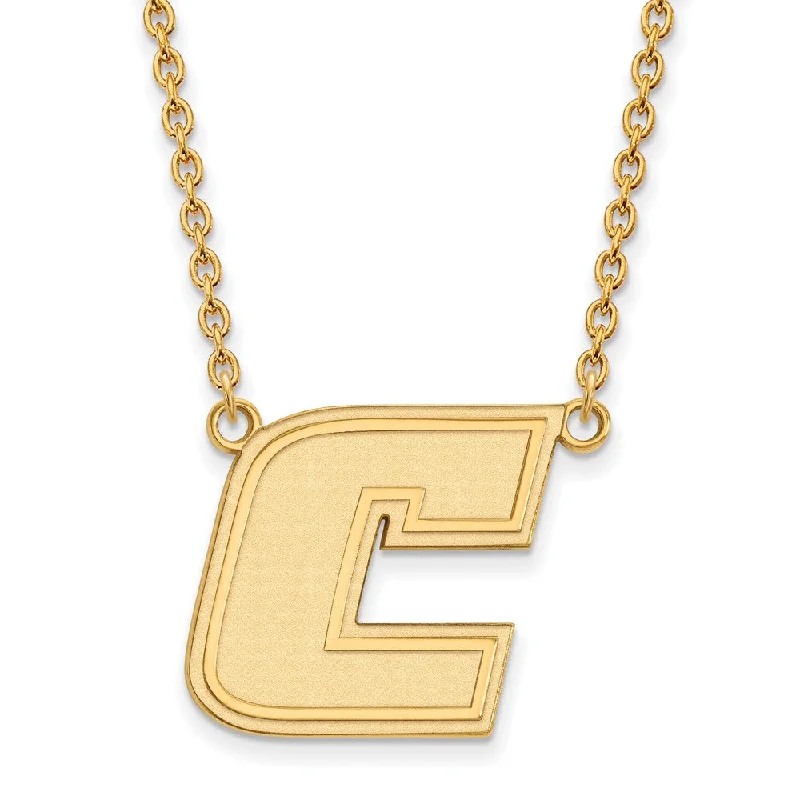 Custom Pendant Necklace for Special Gifts-14k Gold Plated Silver U of Tenn at Chattanooga LG Initial C Necklace