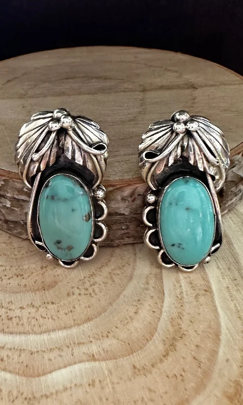 Trendy Stud Earrings for Young Women-MARY ELLEN Sterling Silver and Turquoise Earrings