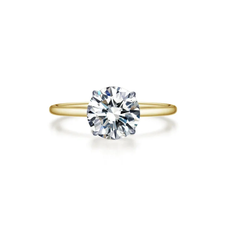 Classic Gold Wedding Ring-Solitaire Engagement Ring