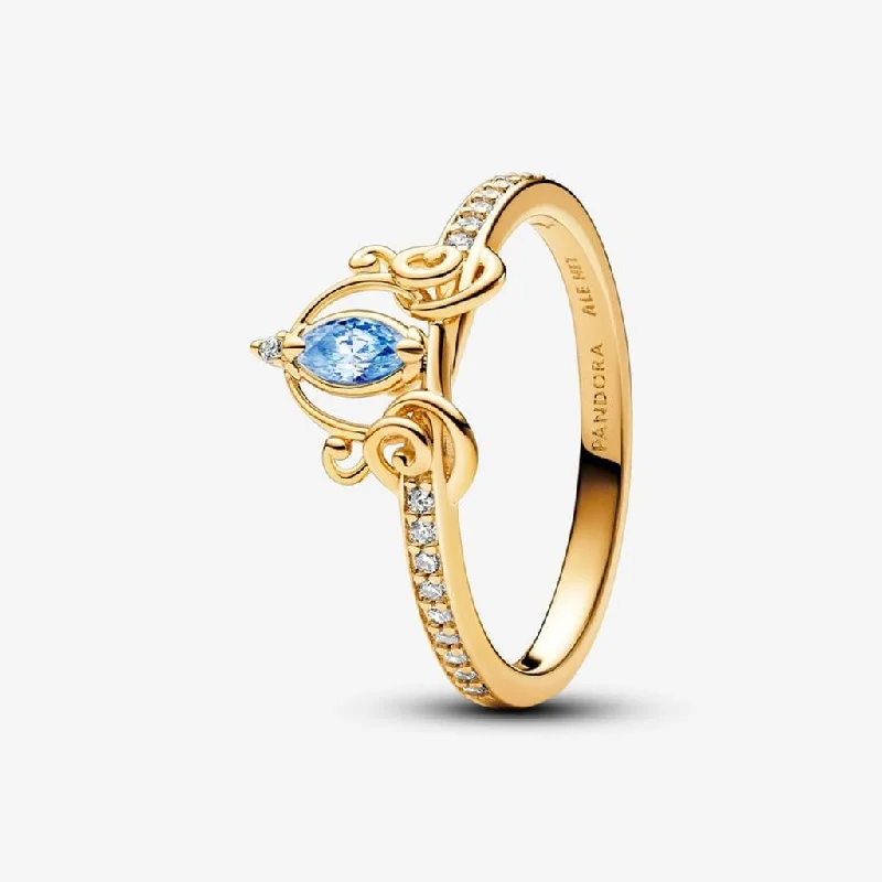 Chunky Gemstone Ring for Bold Style-PANDORA : Disney Cinderella's Carriage Ring - Gold