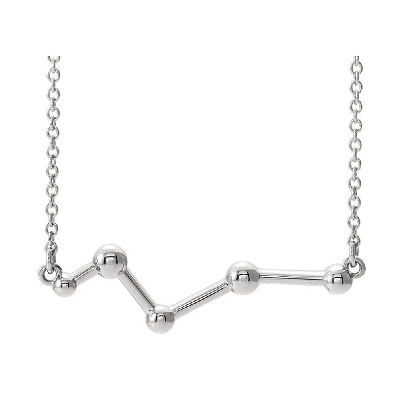 Custom Necklace for Special Celebrations-Sterling Silver Constellation Bar Necklace, 18 Inch