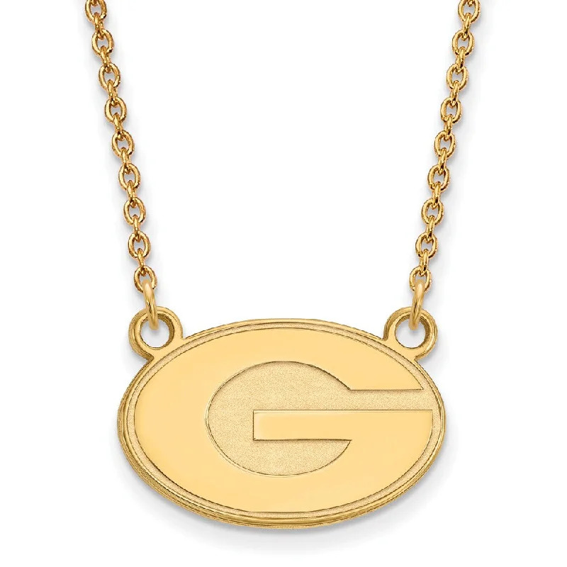 Rose Gold Chain Necklace for Style-14k Gold Plated Silver U of Georgia Small 'G' Pendant Necklace