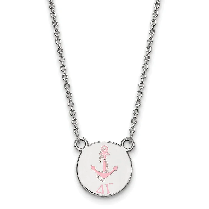 Beautiful Necklace for Evening Party-Sterling Silver Delta Gamma Small Enamel Necklace