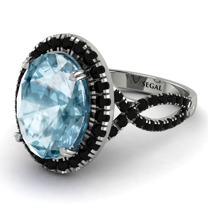 Vintage Style Ring for Women-Glamorous Oval Aquamarine Ring - Jordyn No. 409