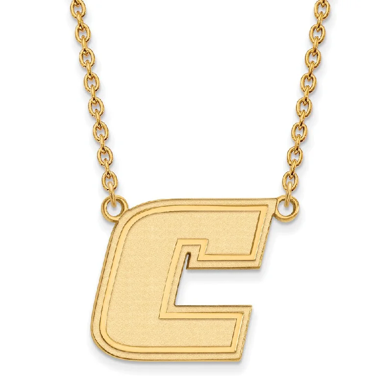 Gold and Silver Necklace for Casual Looks-10k Yellow Gold U of Tennessee at Chattanooga LG Initial C Necklace