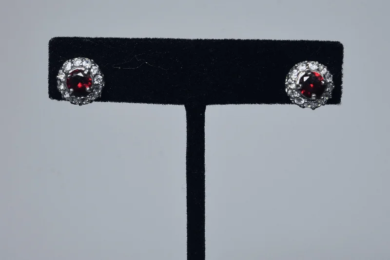 Bold Earrings for Fashionistas-Elegant Ruby Sterling Silver Stud Earrings