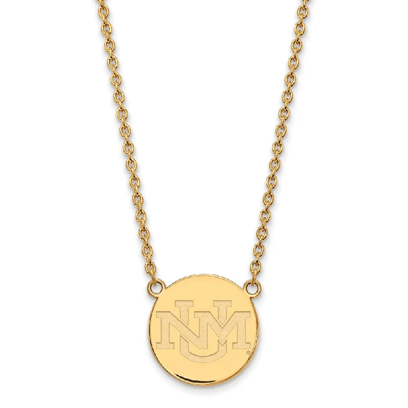 Designer Necklace for Fashion Lovers-10k Yellow Gold U of New Mexico Large Pendant Necklace