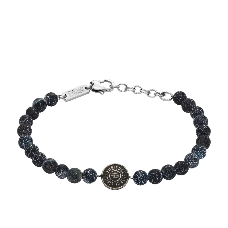 Fashionable Silver Bracelet for Casual Wear-Beads Men Bracelet