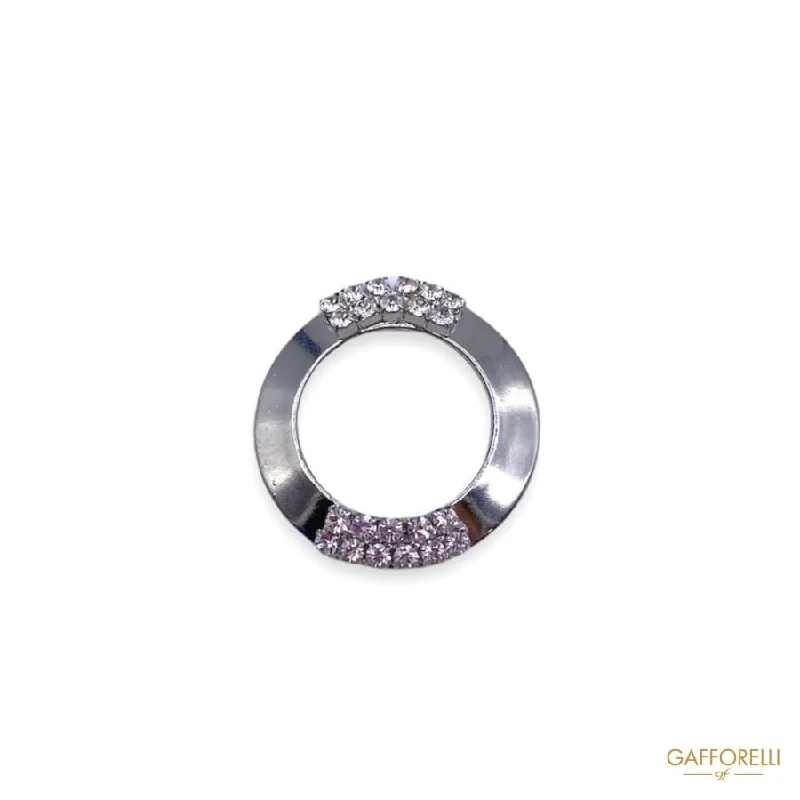 Wedding Ring with Matching Engagement Ring-Metal Ring with Rhinestones 3338 - Gafforelli Srl