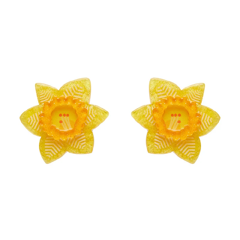 Vintage Style Drop Earrings-Erstwilder x Jocelyn Proust - Delightful Daffodil Stud Earrings