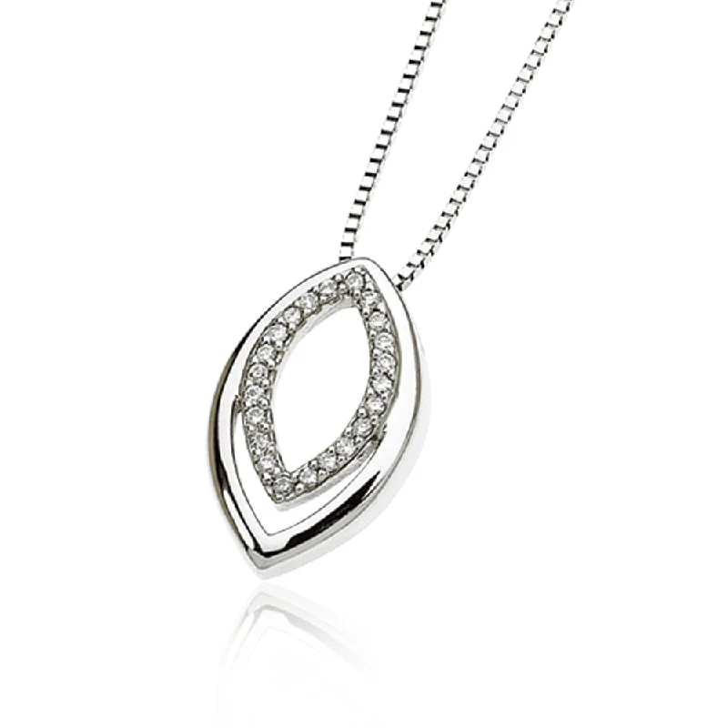 Layered Necklace for Trendy Looks-Diamond Necklace in 14k White Gold, 1/10 Carat