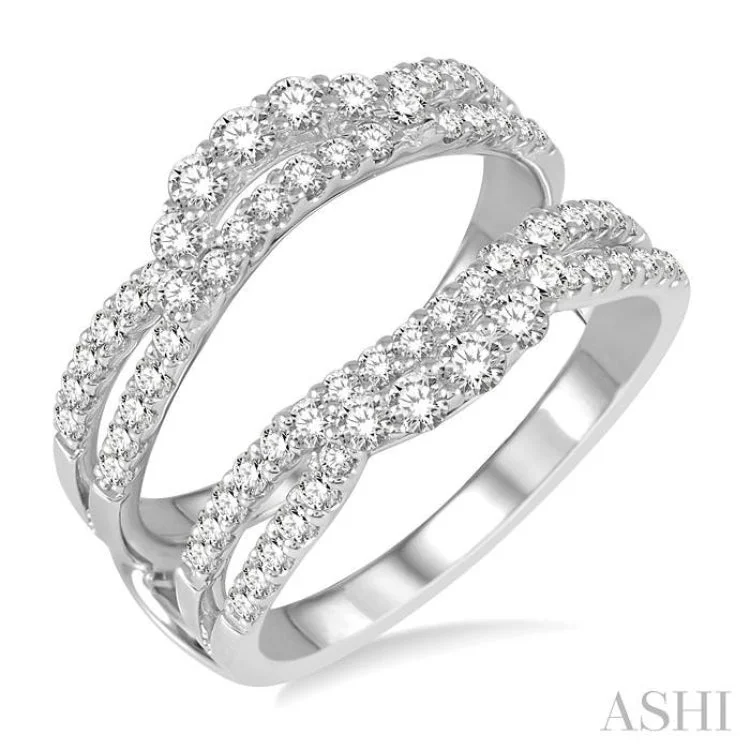 Bridal Ring Set for Weddings-1 Ctw Round Diamond Insert Ring in 14K White Gold