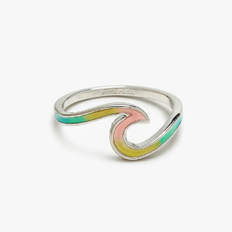 Simple Silver Ring for Everyday-Pura Vida : Tie Dye Wave Ring