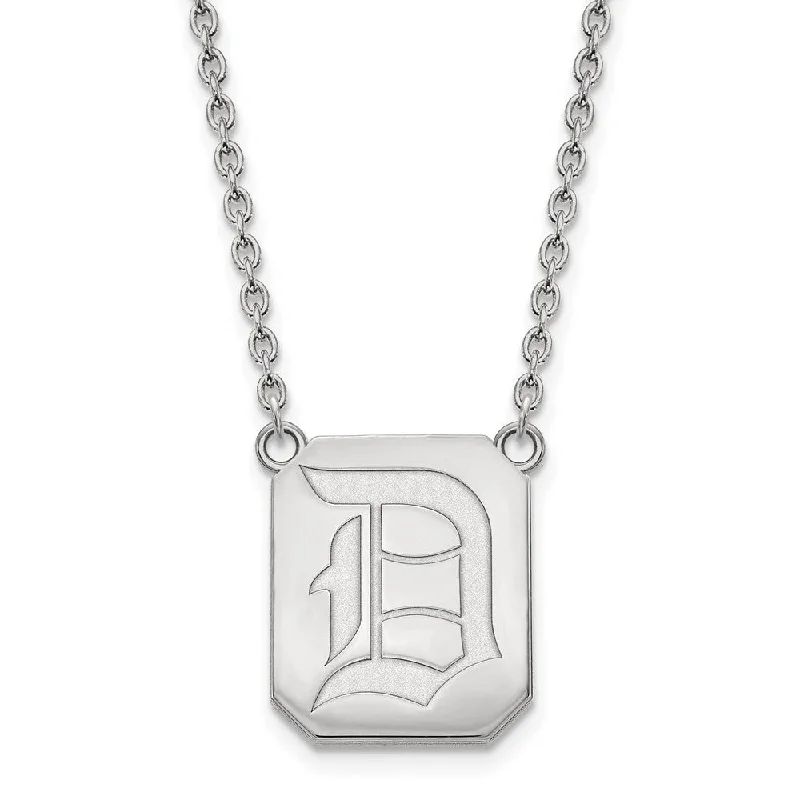 Simple Chain Necklace for Day-to-Day Look-10k White Gold Duquesne U Large Pendant Necklace