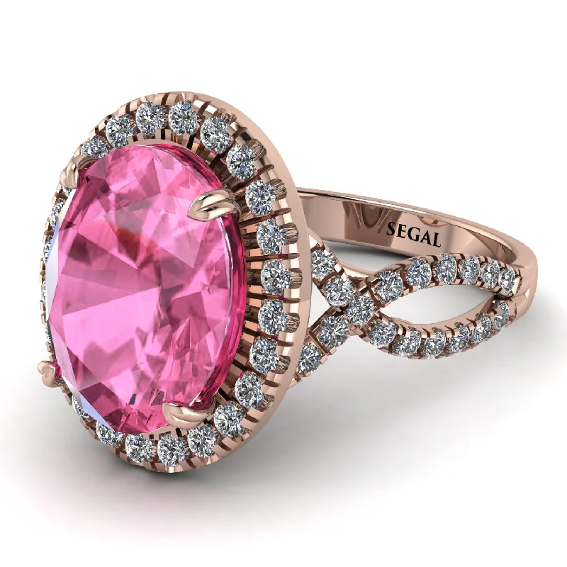 Vintage Diamond Ring for Women-Glamorous Oval Pink Moissanite Ring - Jordyn No. 802