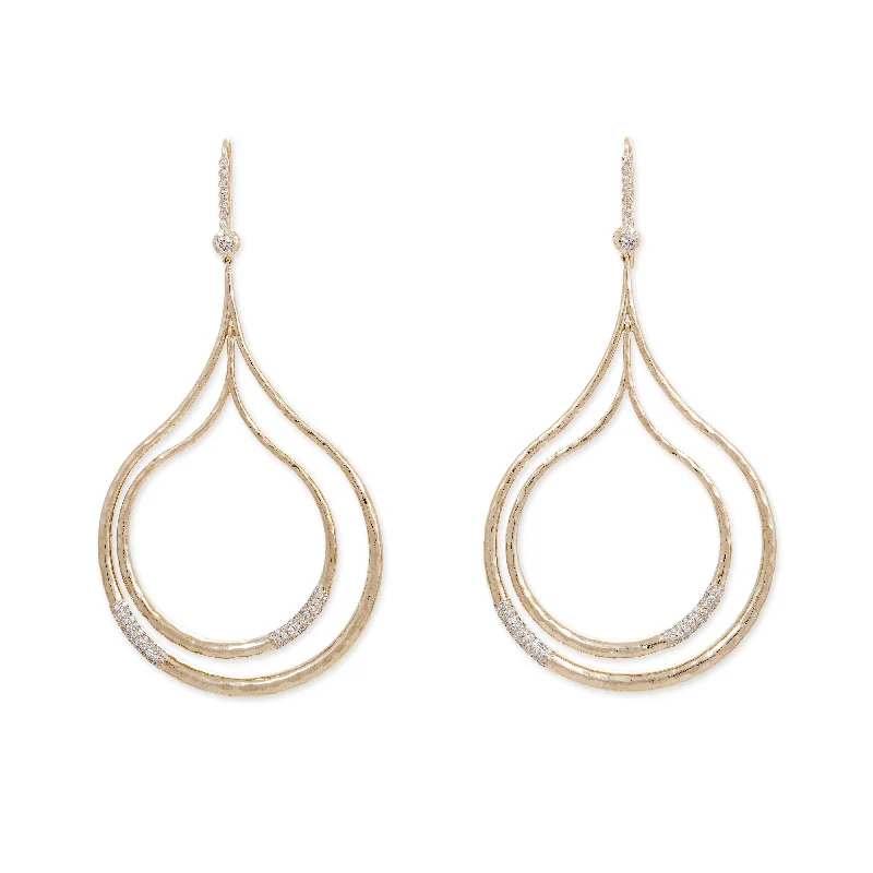 Handcrafted Drop Earrings for Unique Look-SOPHIA DIAMOND PARTIAL PAVE ARABIAN HOOP EARRINGS