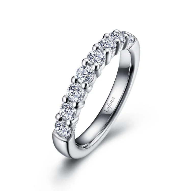 Silver Wedding Ring for Couples-1 CTW Half-Eternity Band