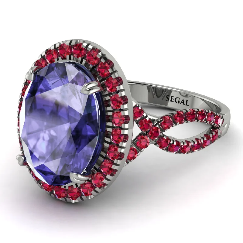 Solitaire Engagement Ring for Women-Glamorous Oval Tanzanite Ring - Jordyn No. 212