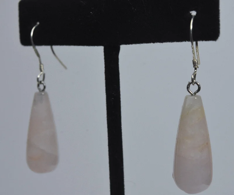 Acrylic Earrings for Casual Looks-Rose Quartz Drop Earrings